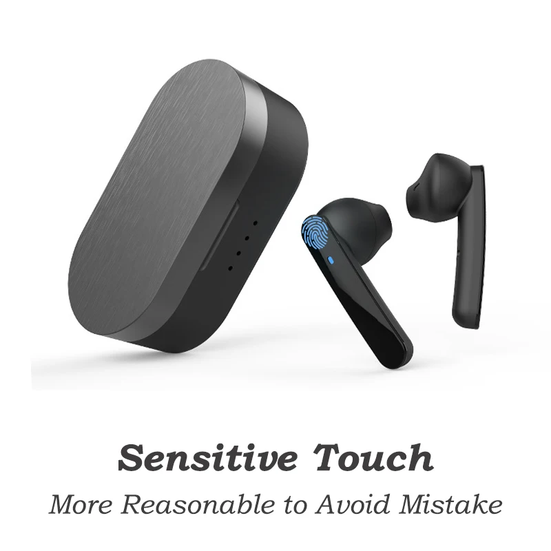 TWS 5 0 Bluetooth Mini Earphone Smart Touch Control Half In Ear Heavy Bass Stereo Earbuds With Mic For Both iOS and Android