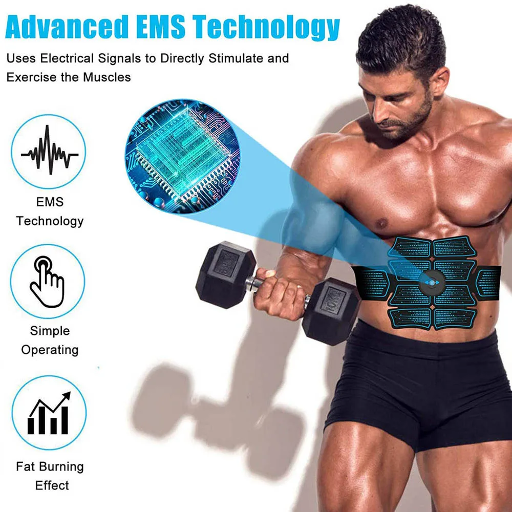 Стимулятор мышц брюшной полости EMS Abs Электростимуляция домашние тренировочные