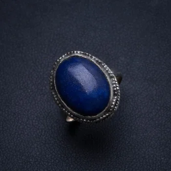 

Natural Lapis Lazuli Handmade Vintage 925 Sterling Silver Ring, US size 6 T6472