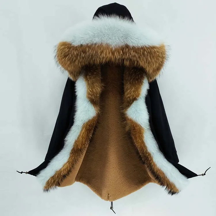 Женская длинная парка OFTBUY, с натуральным мехом енота и лисы на воротнике и капюшоне, зимняя плотная куртка, теплая верхняя одежда