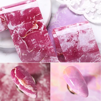 

Pink Marble Nail Foils Stickers Nail Art Transfer Sticker Tips Nail Stripe Wraps Nail Art Decoration
