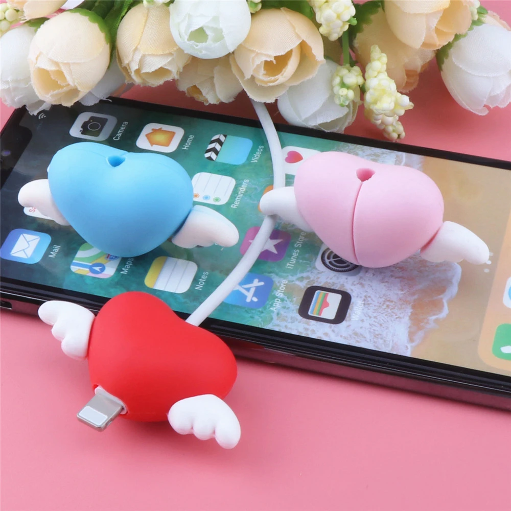 Cartoon Cable Bite Protector Animal Wire Winder Data Line Cord Cover For iPhone USB Charging Organizer Protective Case | Электроника