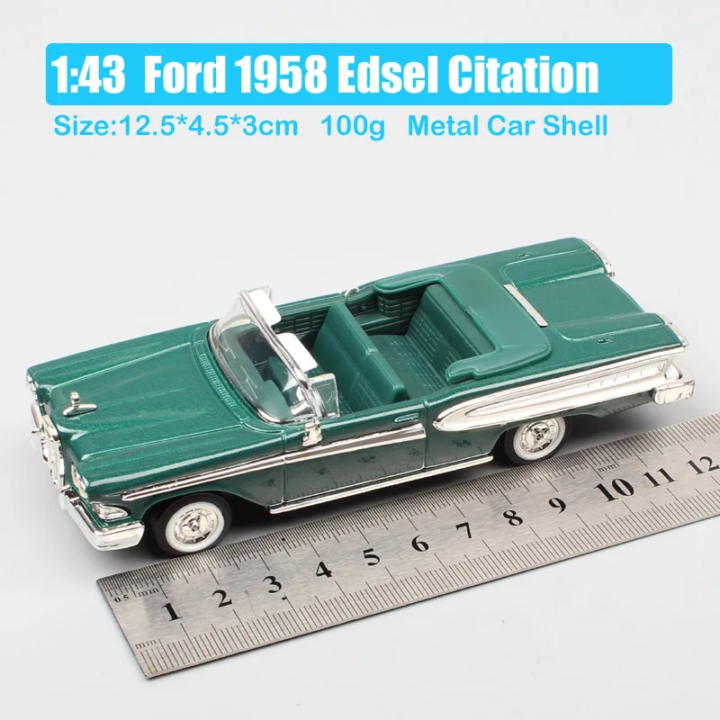 1:43 Весы Горячие Yat Ming мини старый Ford 1958 edsel Citation в Кабриолет Pacer Cruiser Die Cast car модели автомобиля игрушки для коллектора