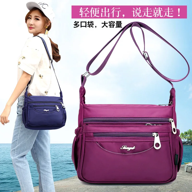 

Spring New Style Nylon Anti-Spillage Solid Color Shoulder Bag Versitile Fashion Western Style Multi-pockets WOMEN'S Bag
