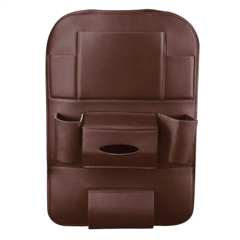 Light Brown Искусственная кожа автомобильная сумка для хранения в автомобиле спинки сиденья подвесной Органайзер держатель сумка Универсальный анти-износ здоровый не легко деформируется - Color Name: Light Brown