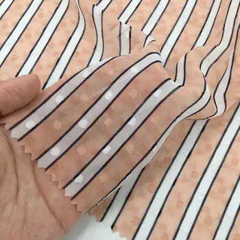 

150cm * 100cm Chiffon Jacquard Printed Spring and Summer New Multi -Color Stripe Women 's Fabric Spot