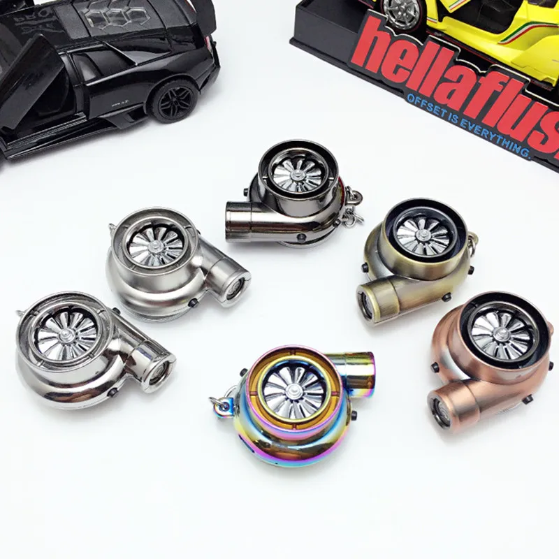 

Creative car USB charging LED turbine key chain lighter, with display lamp fan blade can be rotated,