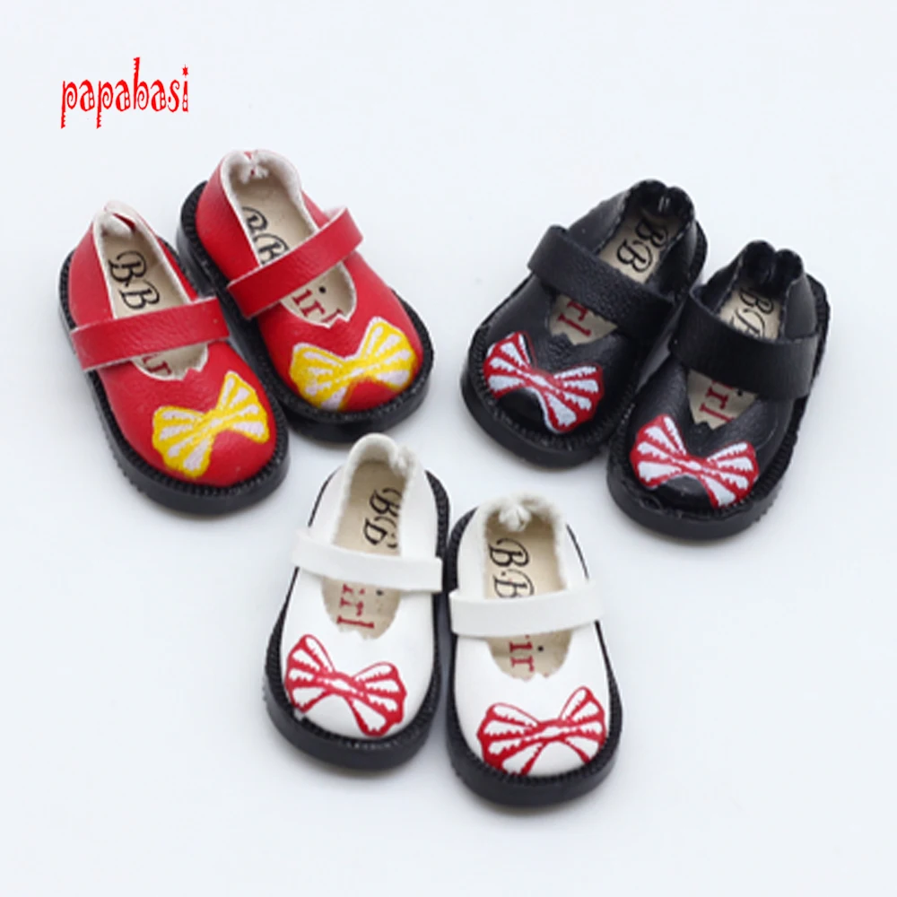 Doll Shoes 3.2cm Doll Boots for Blythe Doll Toy 1/8 BJD Mini Leather Dolls Shoes for Blyth Azone BJD Casual Puppet Shoes Accessories