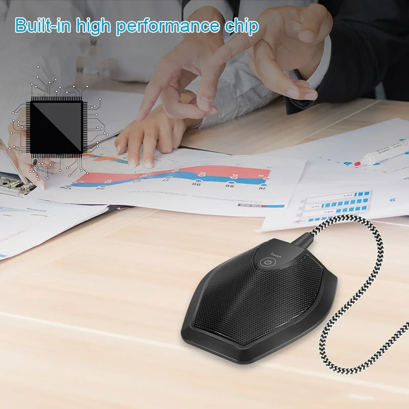 

USB Table Top Conference Microphone Meeting Mute Stereo Omnidirectional Mic PUO88