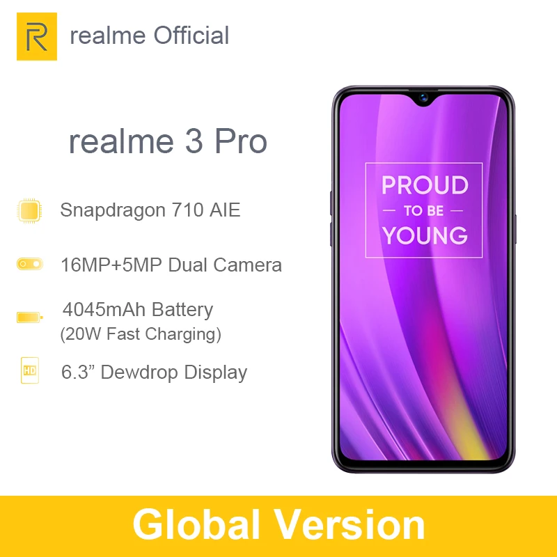 Realme 3 Pro глобальная версия 6 ГБ ОЗУ 128 Гб ПЗУ Snapdragon 710 AIE смартфон 4045 мА батарея мобильного телефона VOOC Быстрая зарядка 3,0