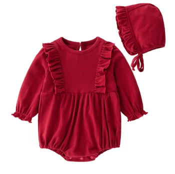 

Pudcoco 0-18M Baby Girl Clothes set Autumn Newborn Baby Clothes With Hat Cotton Christmas Baby Romper Jumpsuit Baby Girl Romper