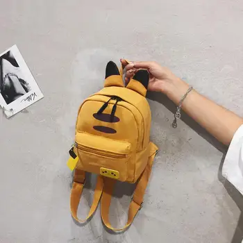 

Mini Pokemon Female Travel Backpack Canvas Casual Bag Pikachu School Bags For Teenage Girls Lady's Kawaii Laptop Backpacks Woman