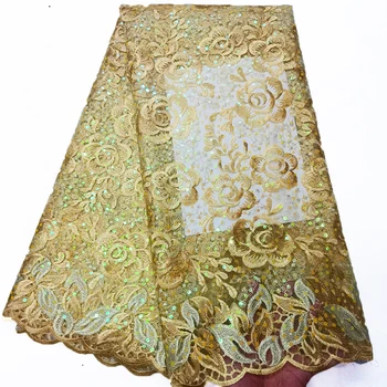 

first-class Gold high quality sequins lace trim for clothes/party party dress Decoration Sewing on lace fabric accessories