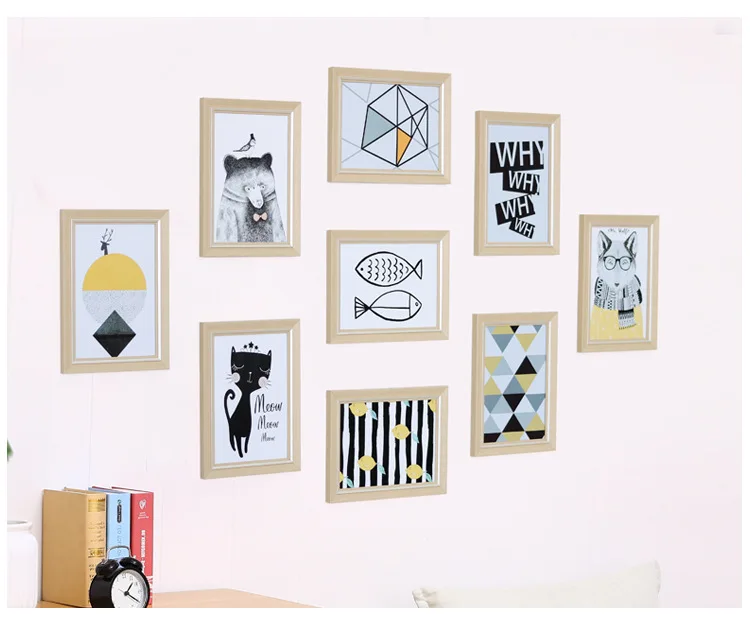 9 шт./компл. Wall Art рамка для фото 7 дюймов квадратная оправа стене висит украшение дома украшения iCraft
