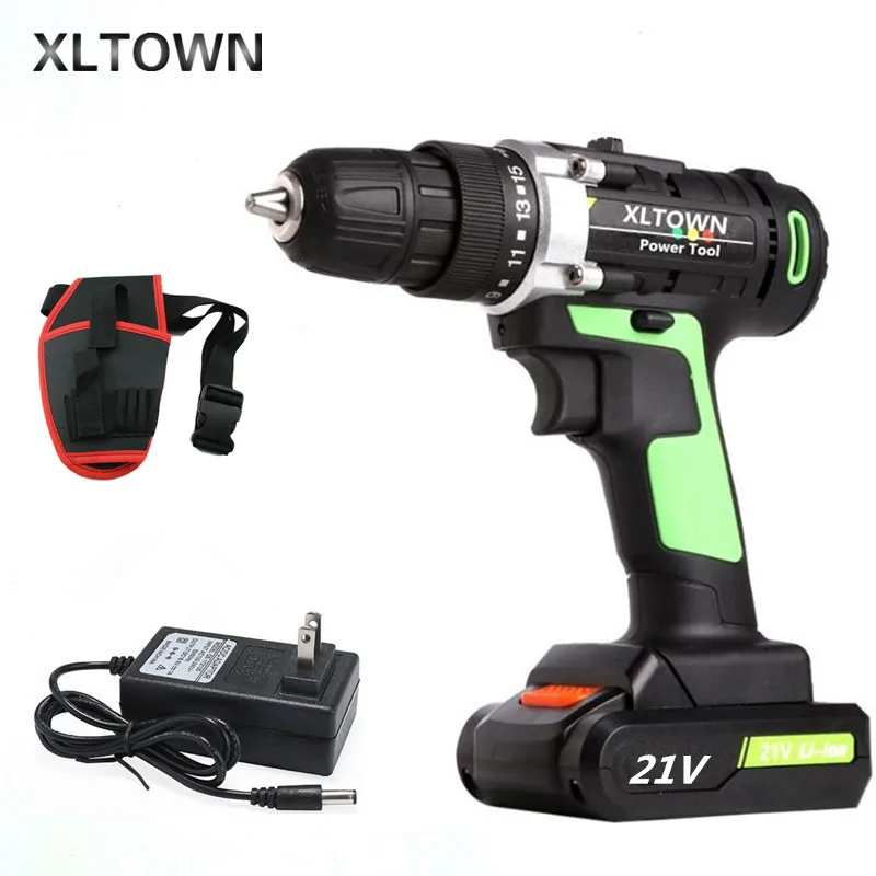 XLTOWN 21v шуруповерт с высоким крутящим моментом добавить 1 аккумулятор