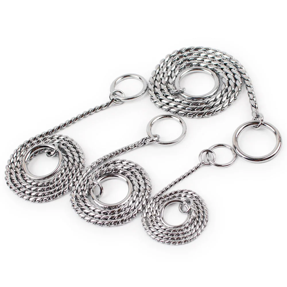 Collare A Strozzo In Metallo Per Cani - Girocollo In Rame Con Catena A Serpente 4mm X 50cm - Foto 2