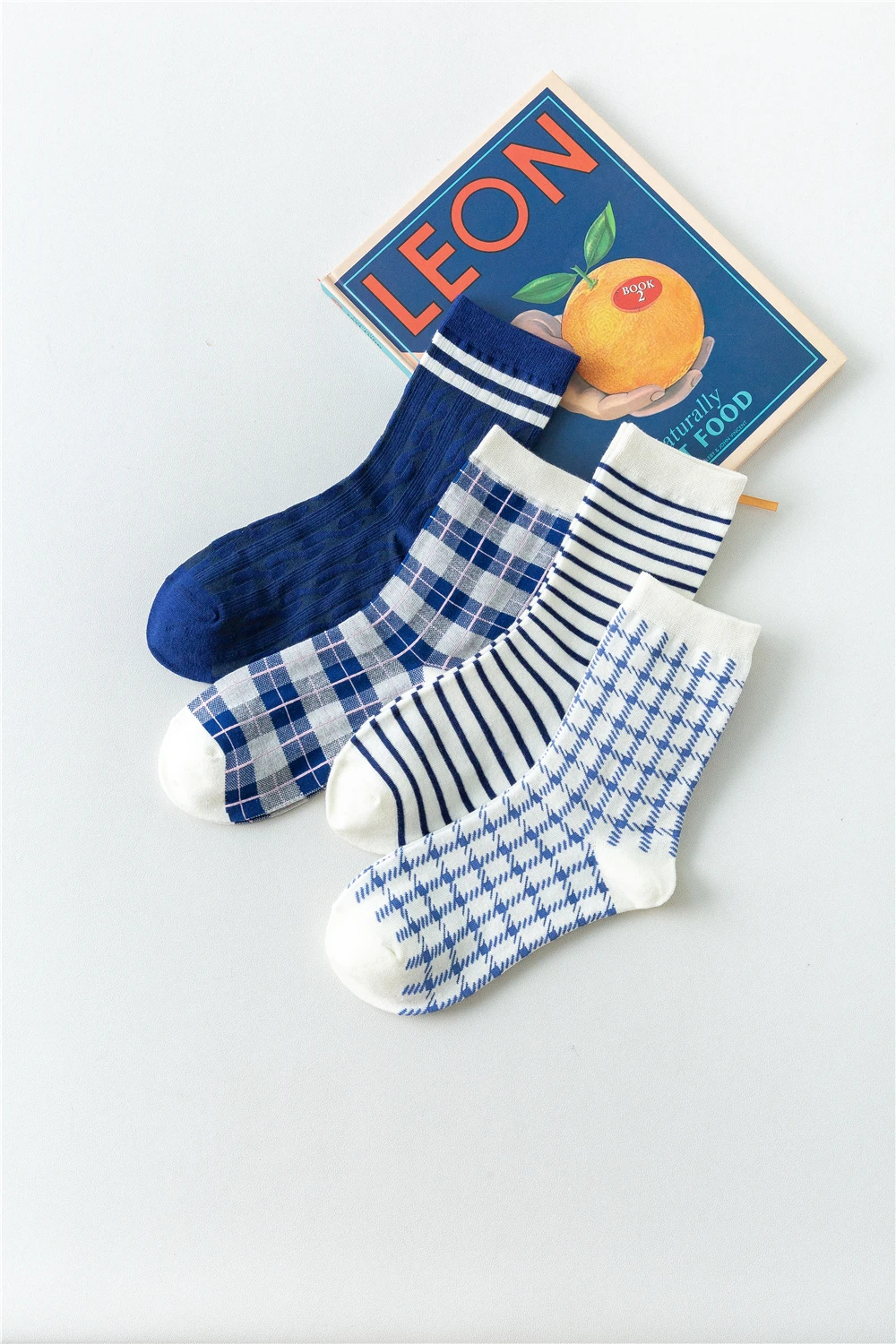England Stil Herbst Frühling Navy Baumwolle Sokken Vintage Gestreiften Plaid Prairie Lattice Chic Preppy Mid Tube Socken Dropship – Detail 8
