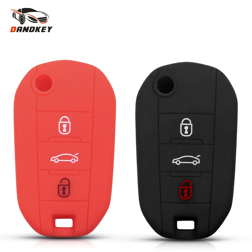 Dandkey 3 Buttons Silicone Flip Remote Car Key Fob Cover Holder For