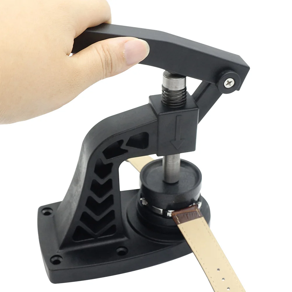 

Plastic Durable Cover Repair Tool Fitting Professional Back Closer Remover Black Watch Case Press With 12 Dies Practical Opener