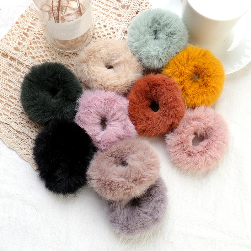 1 Pcs Women Fashion Plush Elastic Hair Band Chouchou Paardenstaart Rope Rubber Haarband Temperament Accessories | Украшения и