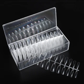 

504pcs box Fake Nail Artificial Press on Long Ballerina Clear Natural False Coffin Nails Art Tips Full Cover Jewelry Box