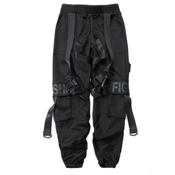 

Multi Buckle Ribbons Pockets Joggers Cargo Harem Pants Streetwear 2019 Men Autumn Hip Hop Casual Sweatpants Male Pants