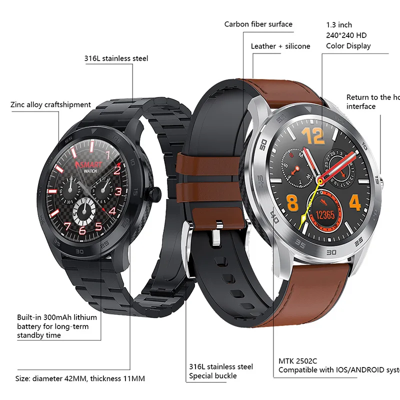 

CHKEPZ Bluetooth call watch Smart watch men Blood pressure Heart rate tracker fitness with ECG for android ios health smartwatch IP68 waterproof
