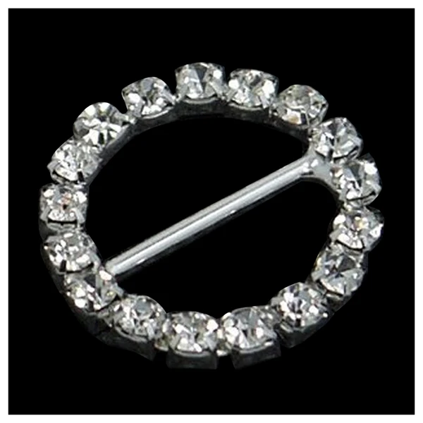 

30pcs 21mm Round Rhinestone Ribbon Buckles Slider for DIY Hairpins and Clothes Buttons
