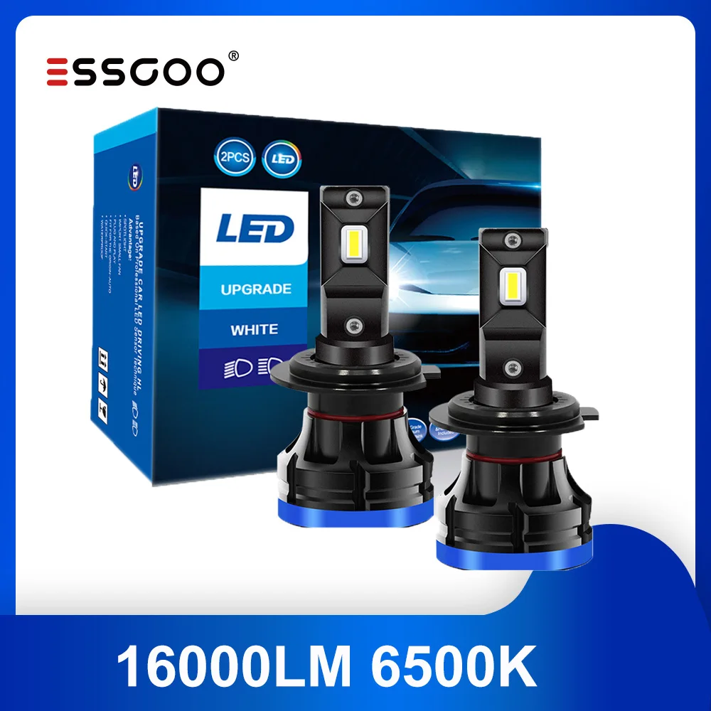 Светодиодные головные фонари ESSGOO H7 H11 автомобильные светильник ры H4 H1 9005 9006 HB3 HB4
