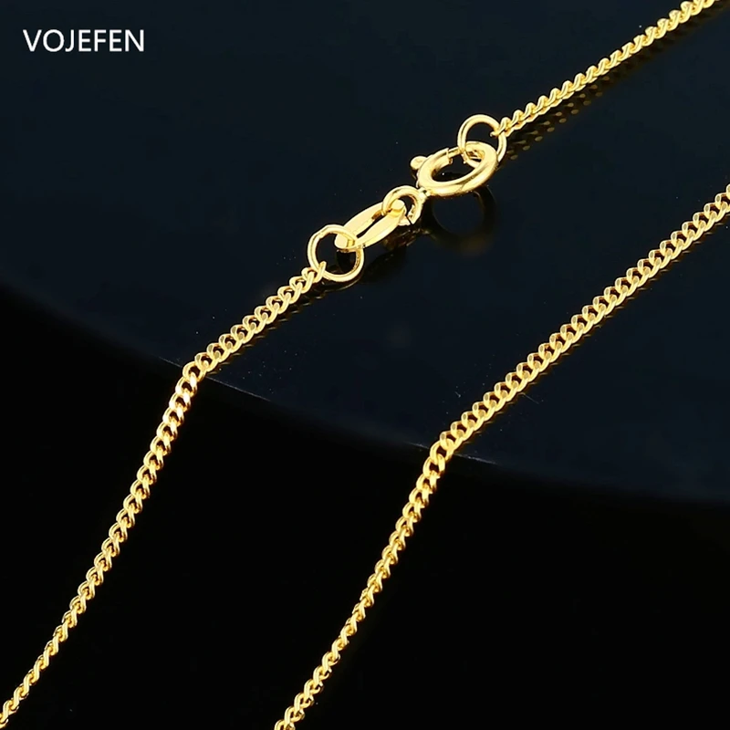 Цепочка-чокер VOJEFEN из 18-каратного желтого золота с кубинской цепью Майами 1 7 мм |