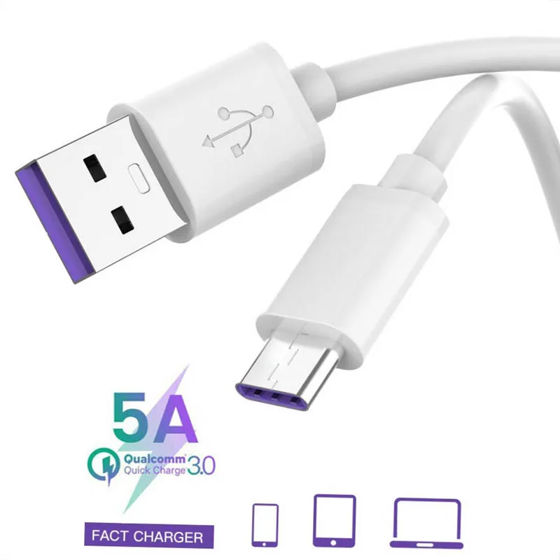Кабель USB Type C 5A для Huawei P30 P20 Mate 20 Pro Lite лента кабель быстрой зарядки Samsung A70 A50 S10 Oneplus 7