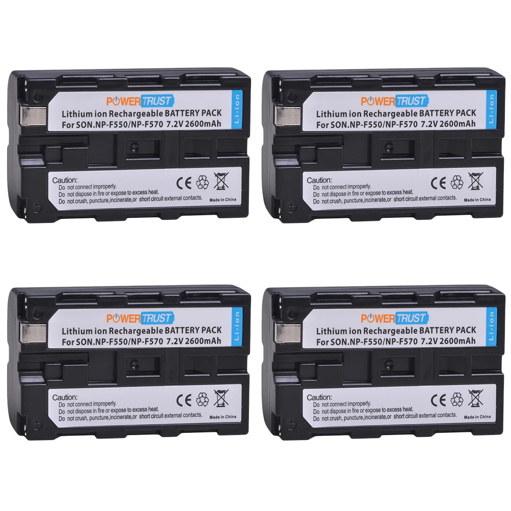 4 battery PowerTrust 2600 мА/ч, NP-F550 NP F550 NP-F330 NP-F530 NP-F570 Перезаряжаемые Батарея akku для sony CCD-SC55 CCD-TRV81 MVC-FD81 - Цвет: 4 battery