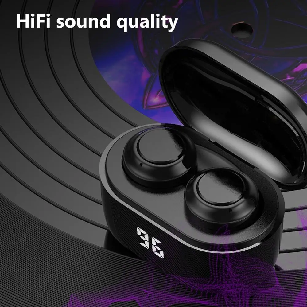 Mini TWS HiFi Earphone Bluetooth 5 0 Stereo IPX5 Wireless Business Earbuds Earset Sport Earphone with Digital Power Bank Headset