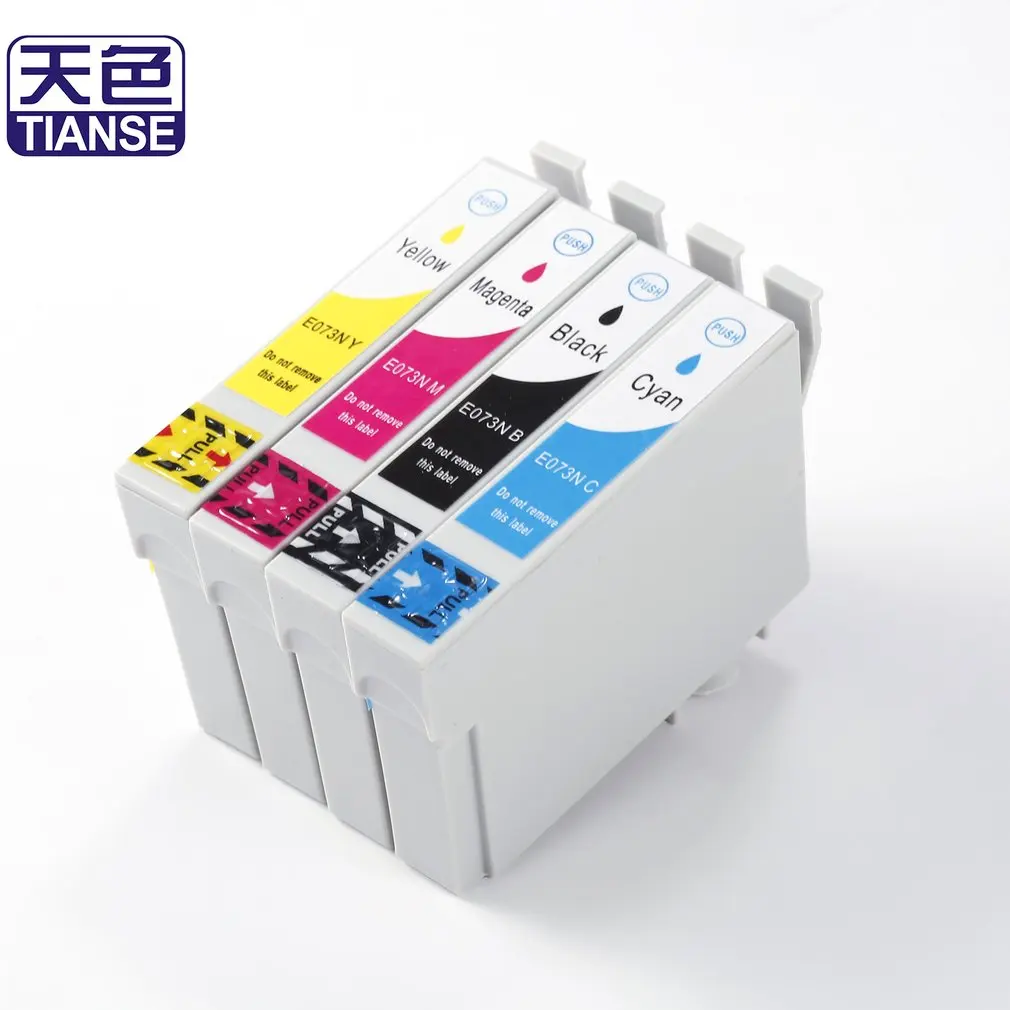 

4pcs/set TIANSE T073N Ink Cartridge Compatible for C79/C90/C92/C110/CX7300/CX8300/CX5510 Printer Non-OEM Remanufactured