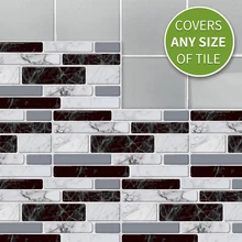 Черно-белые мраморные настенные наклейки Ретро маслостойкие водонепроницаемые плитки обои для кухни ванной комнаты наземные настенные украшения дома