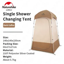  Naturehike Outdoor Sunscreen Waterproof 210T1 Person Shower Tent Travel Portable Locker Room Camping Mobile Toilet 