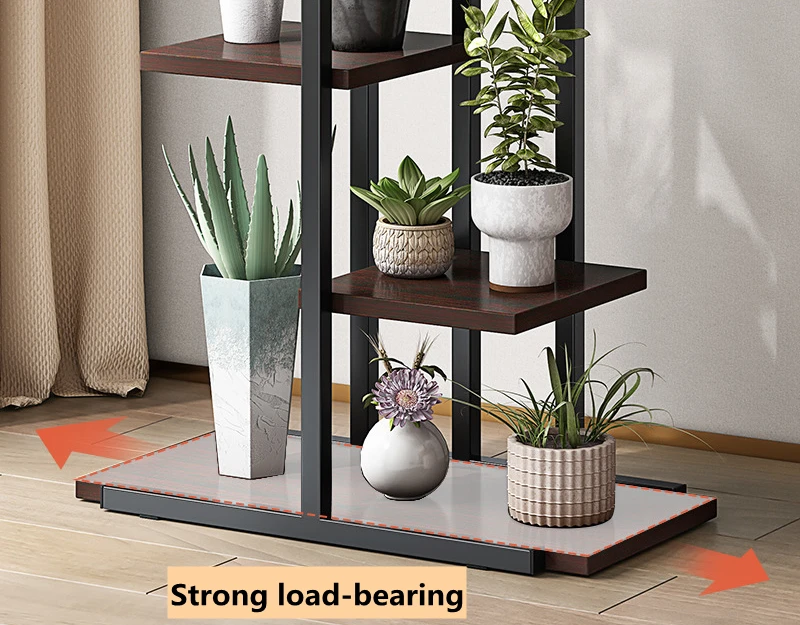 Six-layer Plant Stand Iron Flower Pot Holder Shelves Planter Rack Storage Organizer Display for Indoor Garden Balcony