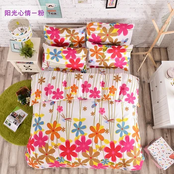 

Home textile Fashion Reactive Print 4Pcs bedding sets Duvet Cover + Bed sheet + Pillow cover bedclothes dekbedovertrek