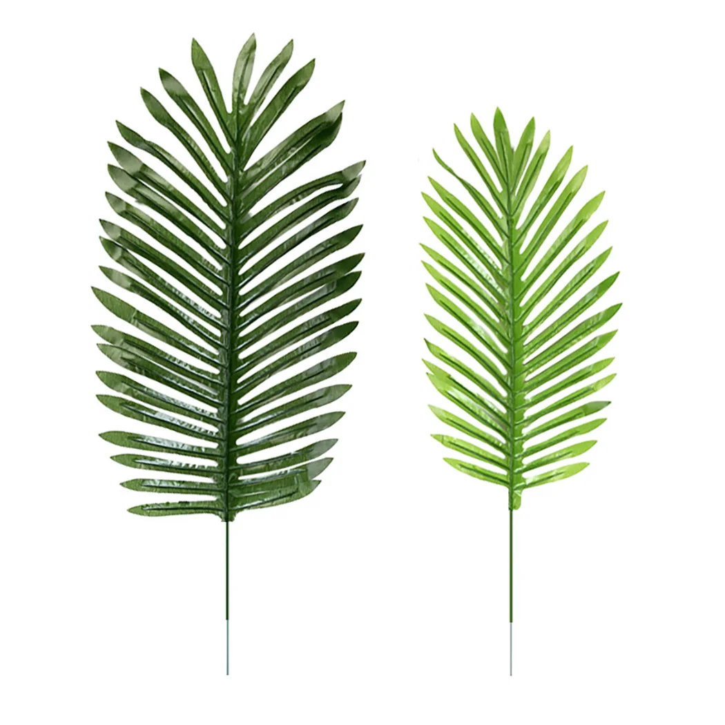 6pcs Artificial Palm Leaves Fake Plastic Leaves Plants Fake Palm Tree Leaf Greenery Floral