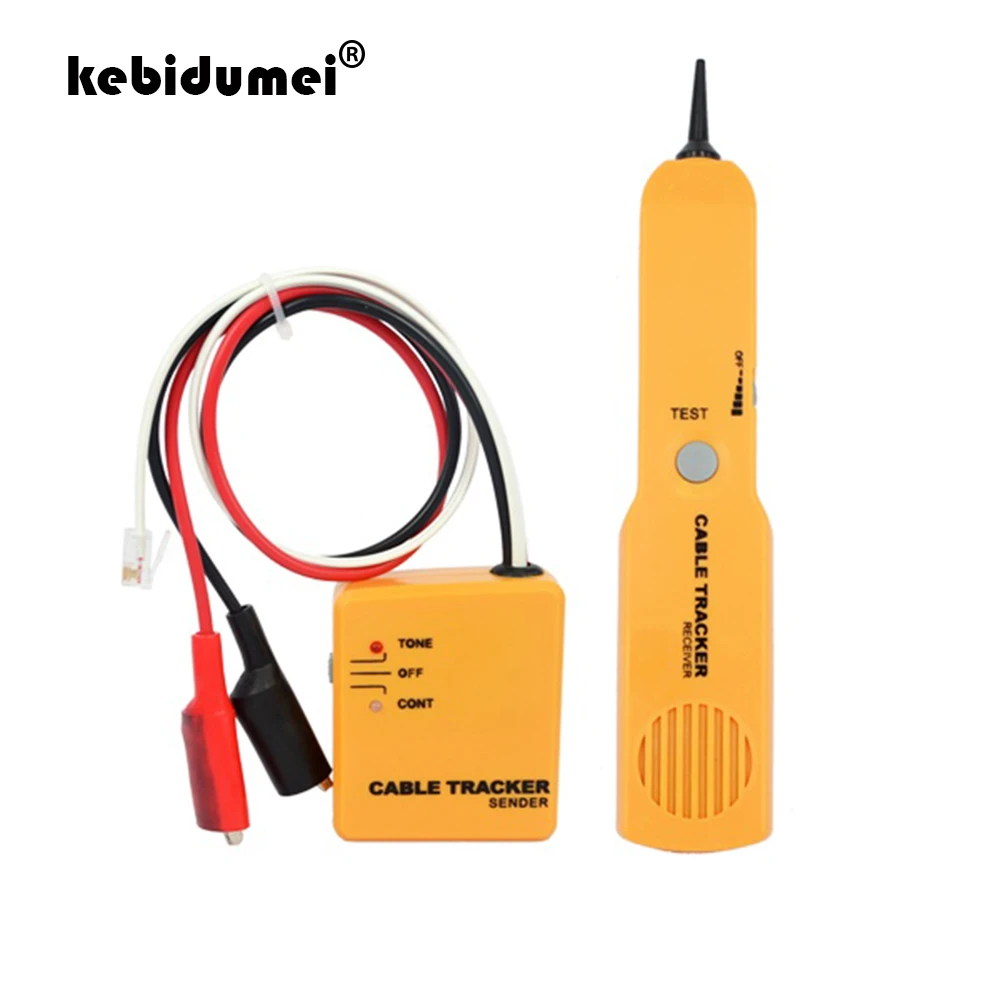 cable wire toner tracer tester kebidumei Handheld Telephone Cable Tracker Phone Wire Detector RJ11 Line Cord Tester Tool Kit Tone Tracer Receiver ethernet wire tester
