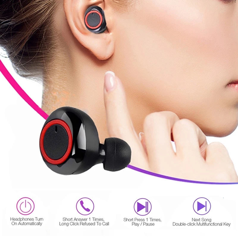 M2 TWS Bluetooth 5 0 Earphone Press Control Wireless Headphones Bass Headset for Xiaomi iPhone Phone Moblie Earbuds