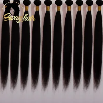 

Swag Hair Straight Hair Bundles 100% Peruvian Remy Hair Buy 10Pcs/Lot 26 28 30 Inches Long Size Hair Weaves Natural Color