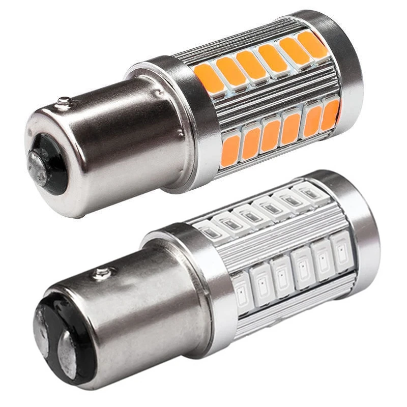 4 шт. Автомобильные светодиодные лампы 1156PY BAU15S PY21W 33SMD для заднего хода поворота