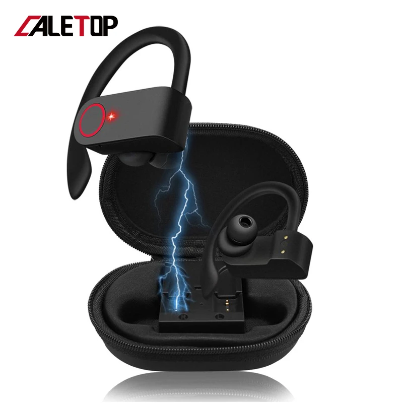 Caletop, настоящие беспроводные наушники, TWS, Bluetooth, наушники 5,0, с зарядным устройством, спортивные, с крючком, Bluetooth наушники для iphone, xiaomi