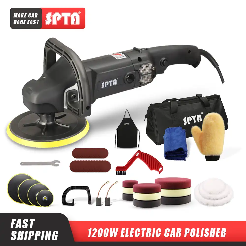 Spta 7インチロータリーポリッシャー110v 2v電気バフ研磨機スポンジパッド可変速車美容ツール Automotive Polishing Machine Aliexpress