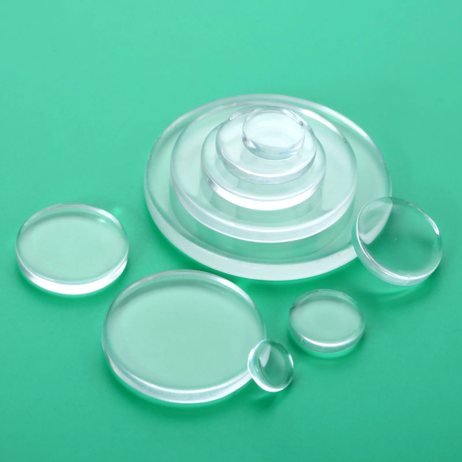 100/50/20/10/5pcs Transparent Glass Refrigerator Sticker Both Side Flat Round Clear Glass Cabochon Handmade Jewelry Accessories