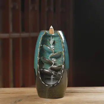 

Mountain River Handicraft Incense Holder Ceramic Waterfall Smoke Incense Burner Censer Holder Mother's Gift Home Decor