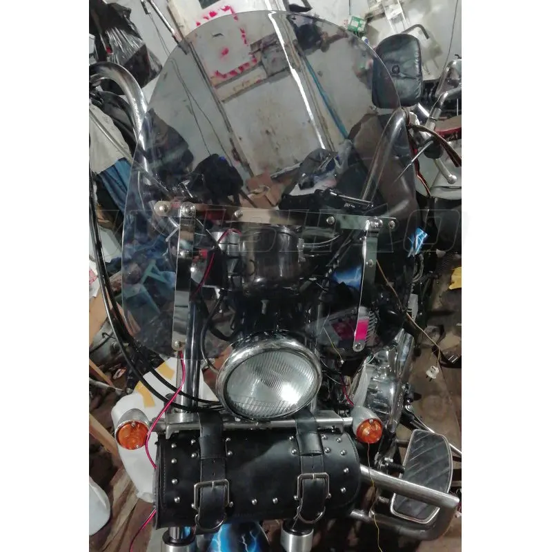 Экран ветрового стекла для 2006- Harley H-D Dyna Street Fat Bob на заказ FXDB FXDBI FXDF 7/" 1" 1 1/" Руль Фиксированный экран - Цвет: 19in 25-28mm Gray