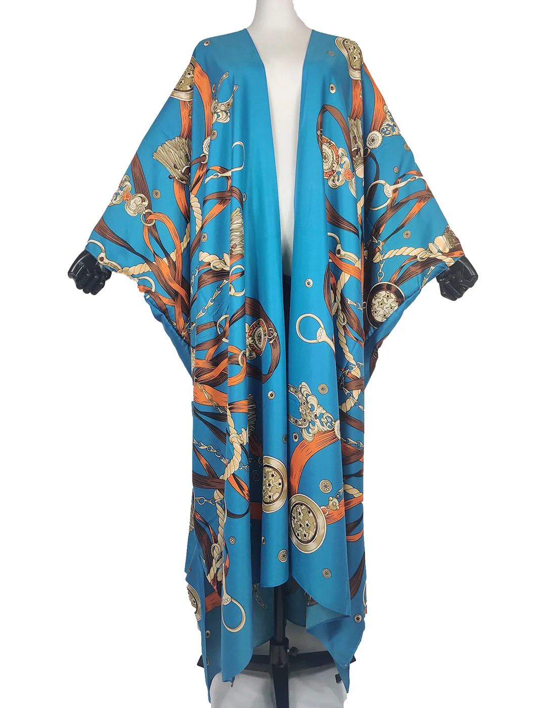 European Floral Boho Summer Silk Cover Up Kimonos For Women Casual African Nigerian Women's Holiday Party Kaftan Cardigan Muslim