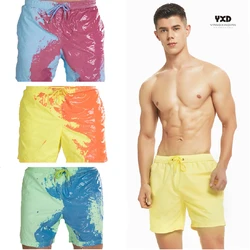 Casual Quick Dry Discoloration Running Shorts Men Swimsuit Man Swimwear Mens Short Pants Surf Joggers Sport Gym Beach Wear Mans